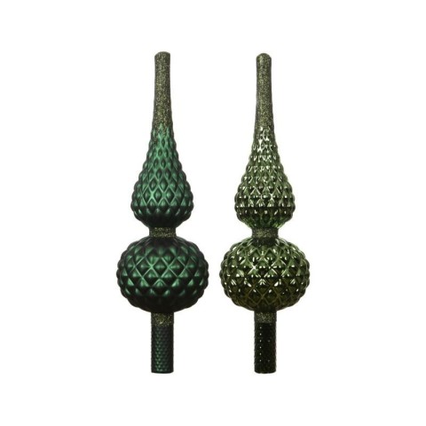 PUNTALE VETRO VERDE PUNTA GLITTER H.30
